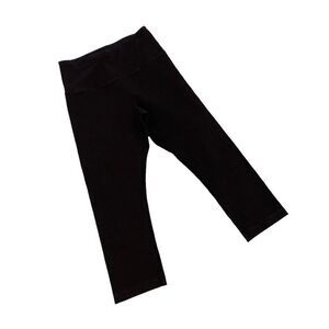 Lysse cropped high waisted black Ponte knit micro ribbing  leggings size medium